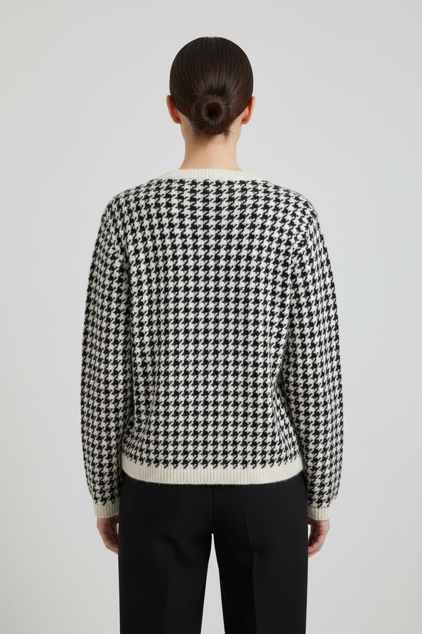ESPRIT Damen Strickjacke Schwarz Weiß Größe L