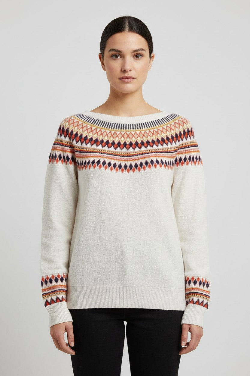 ESPRIT Damen Strickpullover Beige Mehrfarbig Größe M