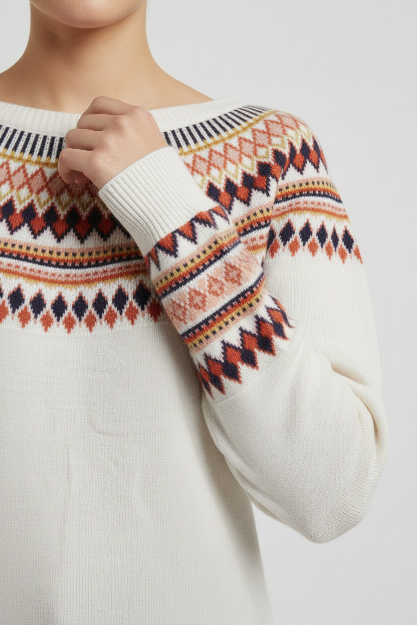 ESPRIT Damen Strickpullover Beige Mehrfarbig Größe M