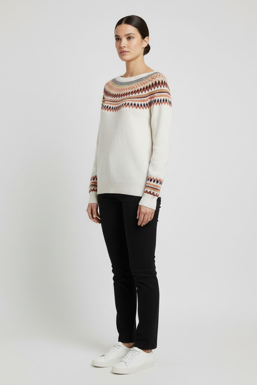 ESPRIT Damen Strickpullover Beige Mehrfarbig Größe M