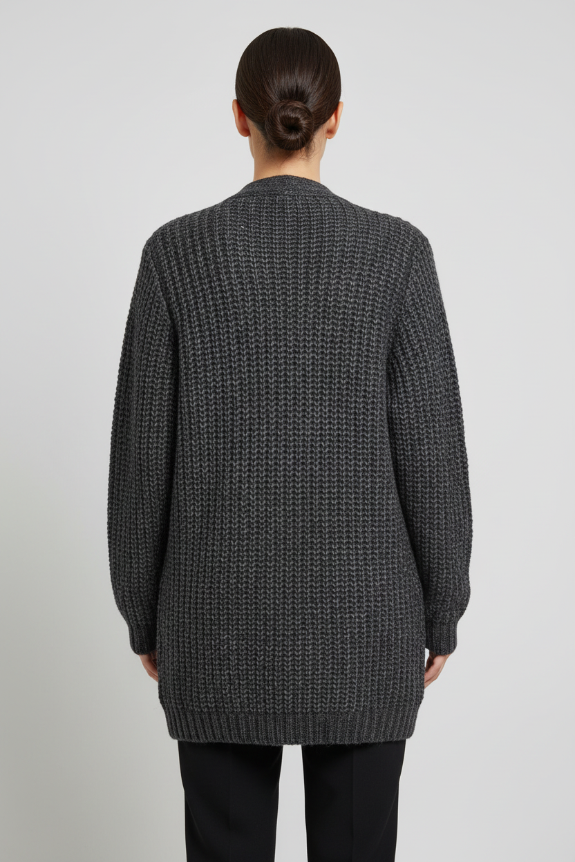 Guess Damen Strickpullover Grau Schwarz Größe L