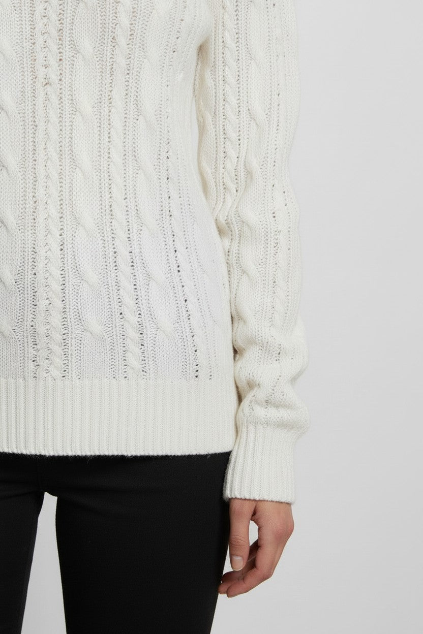 Tommy Hilfiger Damen Rollkragenpullover Weiß Größe L