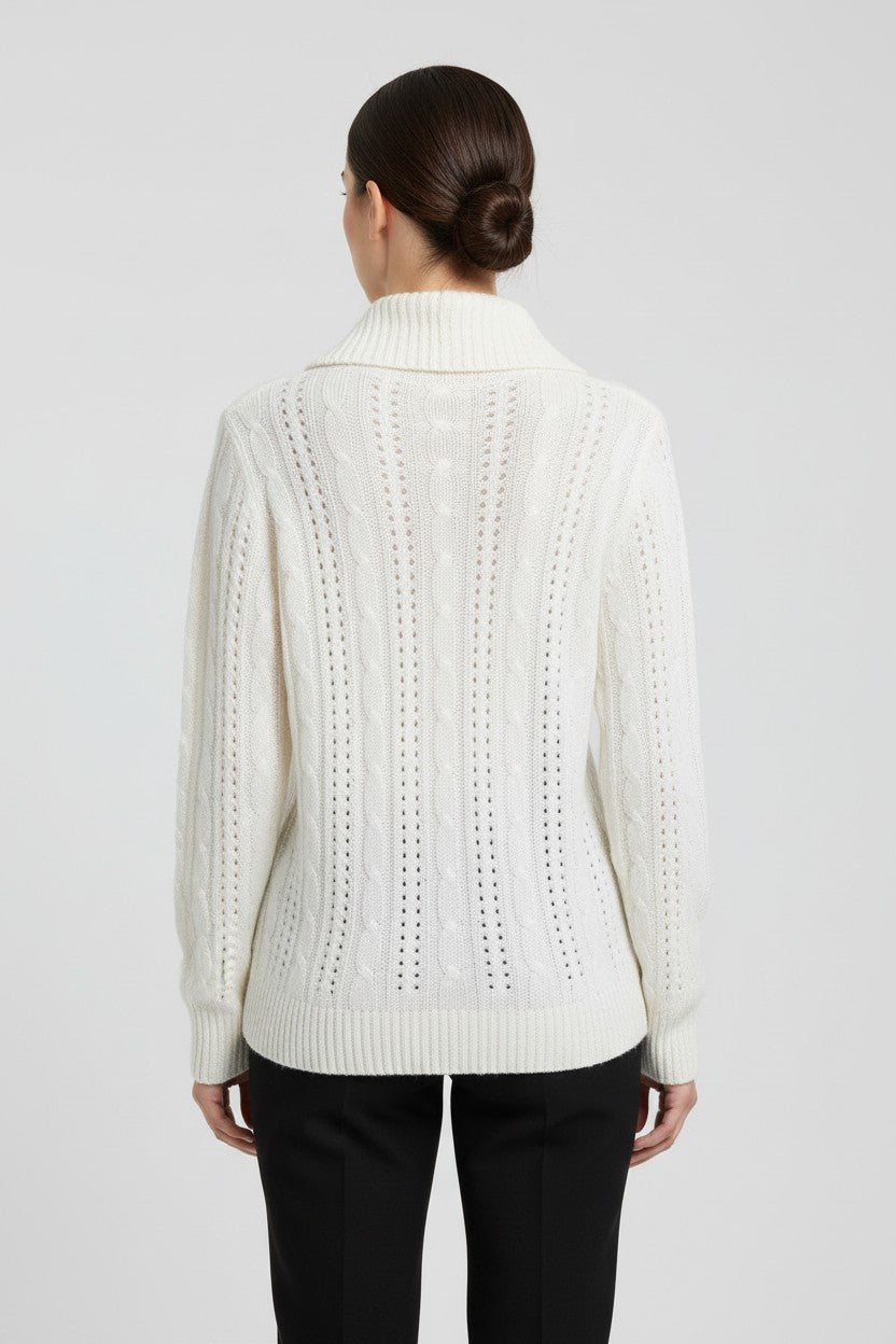 Tommy Hilfiger Damen Rollkragenpullover Weiß Größe L