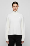 Tommy Hilfiger Damen Rollkragenpullover Weiß Größe M