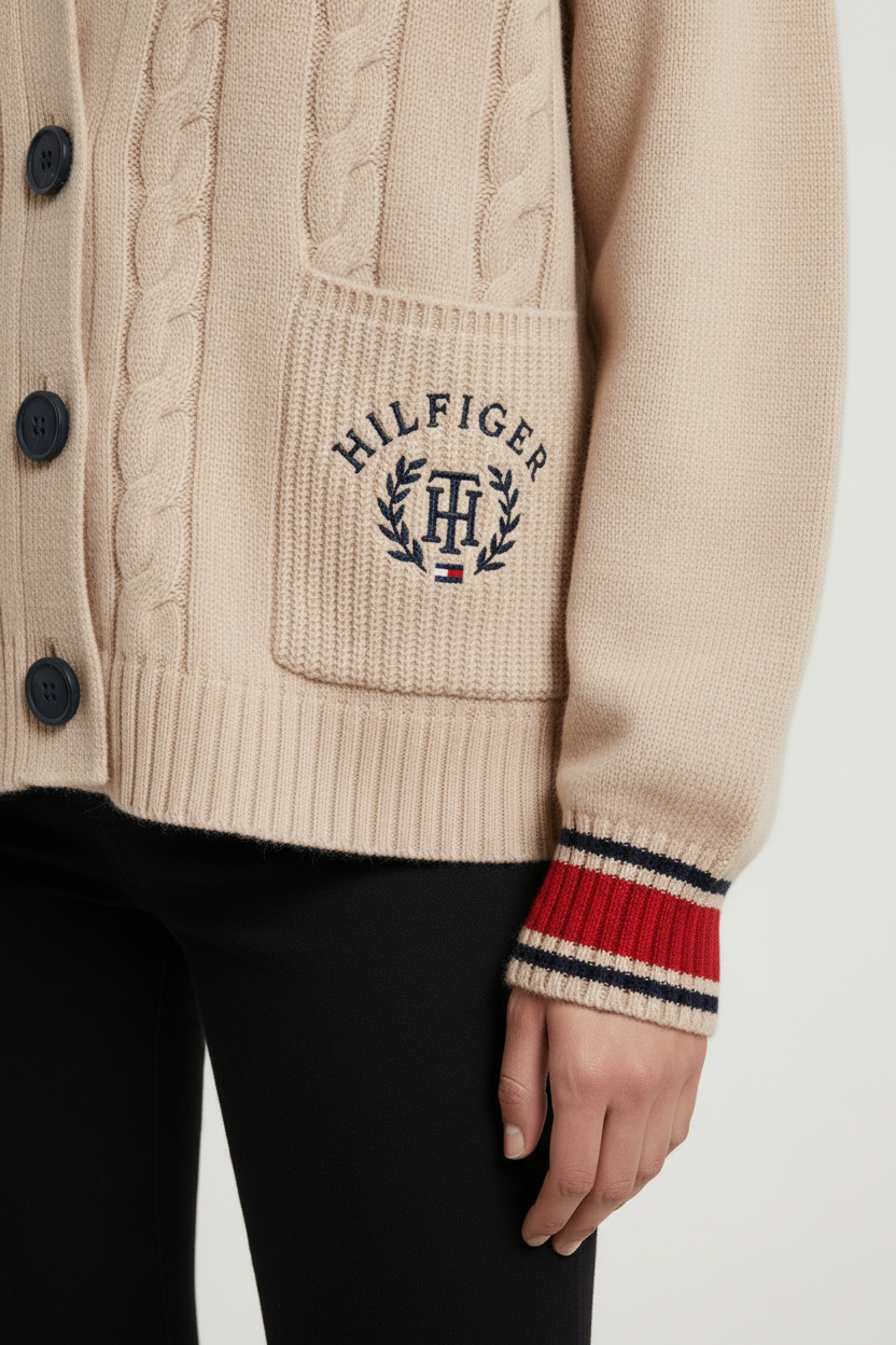 Tommy Hilfiger Damen Strickjacke Beige Größe M
