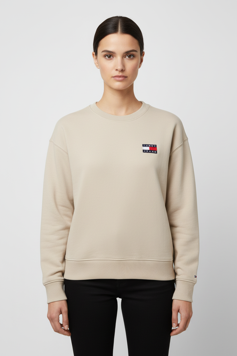 Tommy Hilfiger Jeans Damen Sweatshirt Beige Größe S