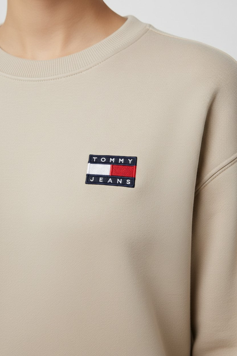 Tommy Hilfiger Jeans Damen Sweatshirt Beige Größe S