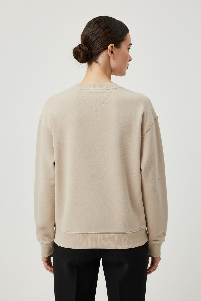 Tommy Hilfiger Jeans Damen Sweatshirt Beige Größe S