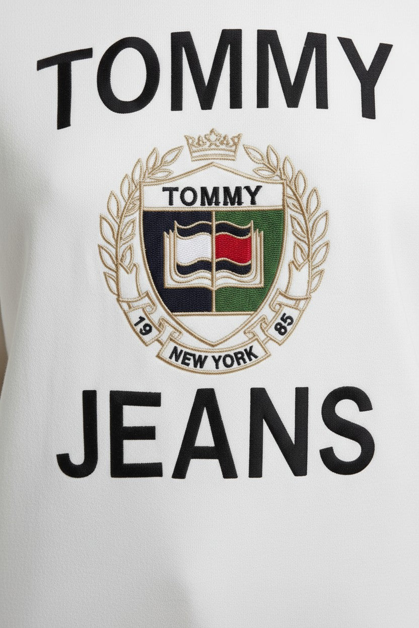 Tommy Hilfiger Jeans Damen Sweatshirt Weiß Größe M