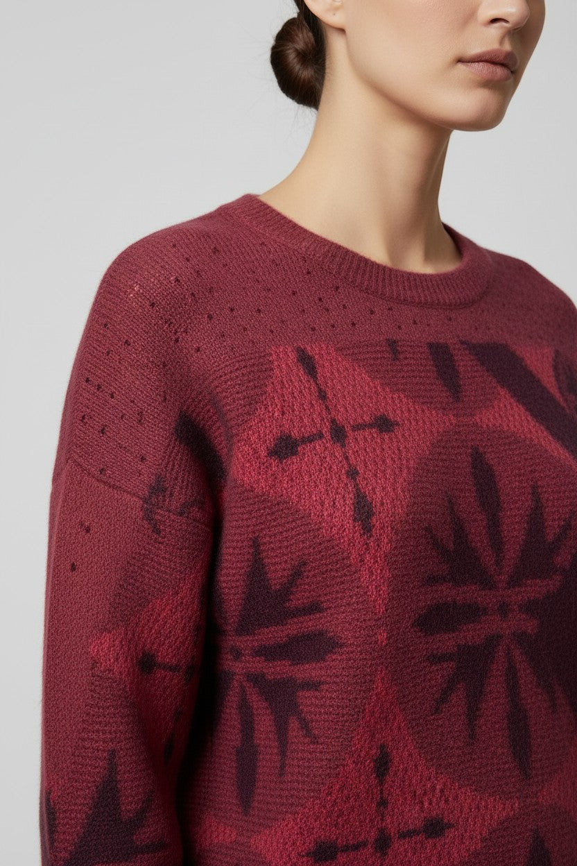 Desigual Damen Strickpullover Pink Mehrfarbig Größe L