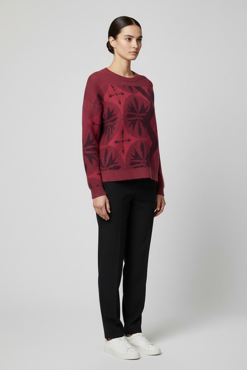 Desigual Damen Strickpullover Pink Mehrfarbig Größe L