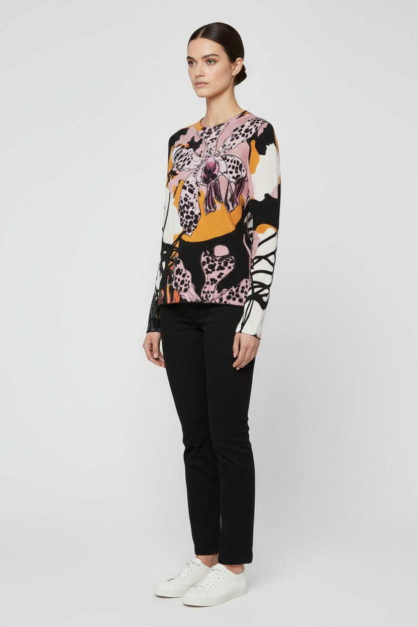 Desigual Damen Strickpullover Weiß Mehrfarbig Größe L