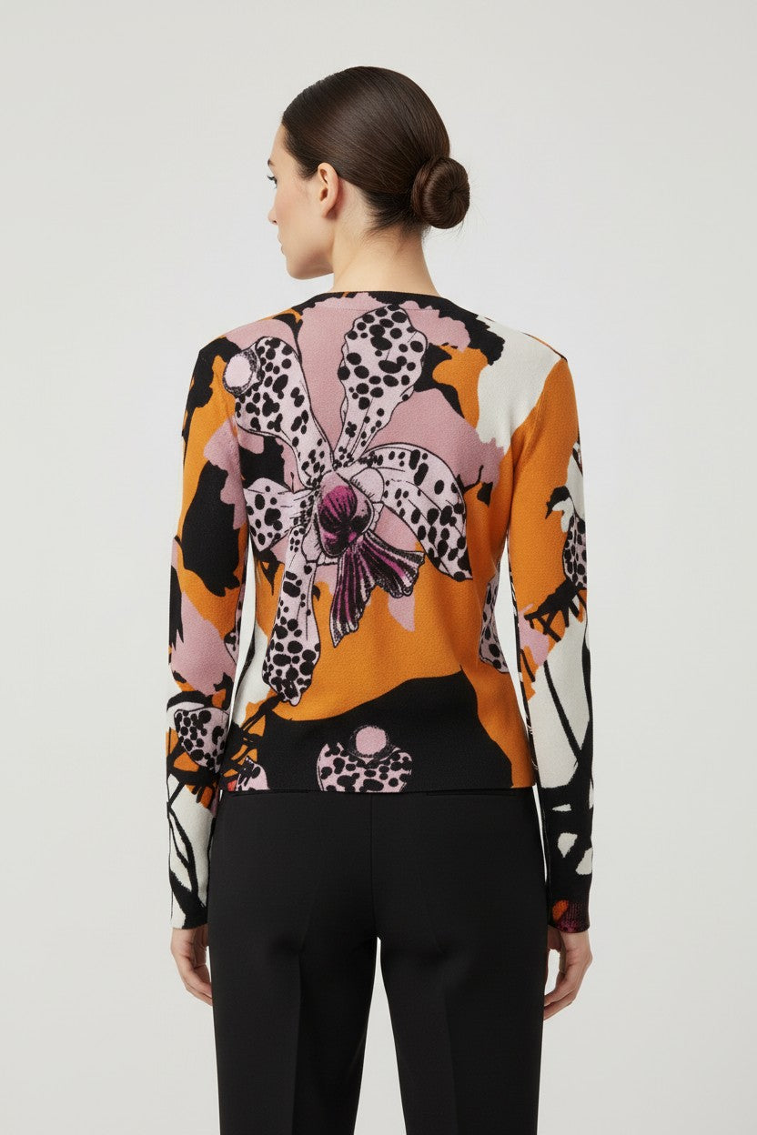 Desigual Damen Strickpullover Weiß Mehrfarbig Größe L