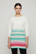 Desigual Damen Strickpullover Weiß Mehrfarbig Größe M