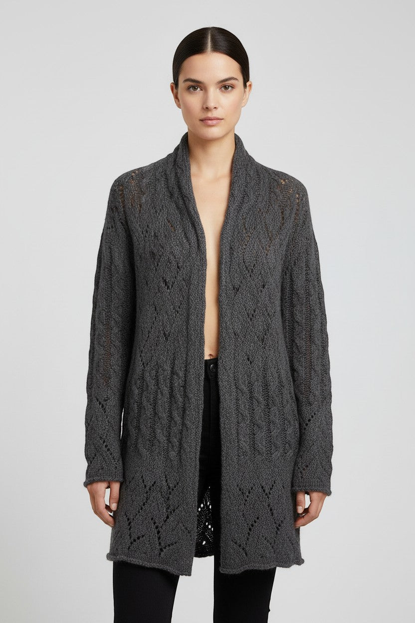 DKNY Damen Strickjacke Grau Größe S