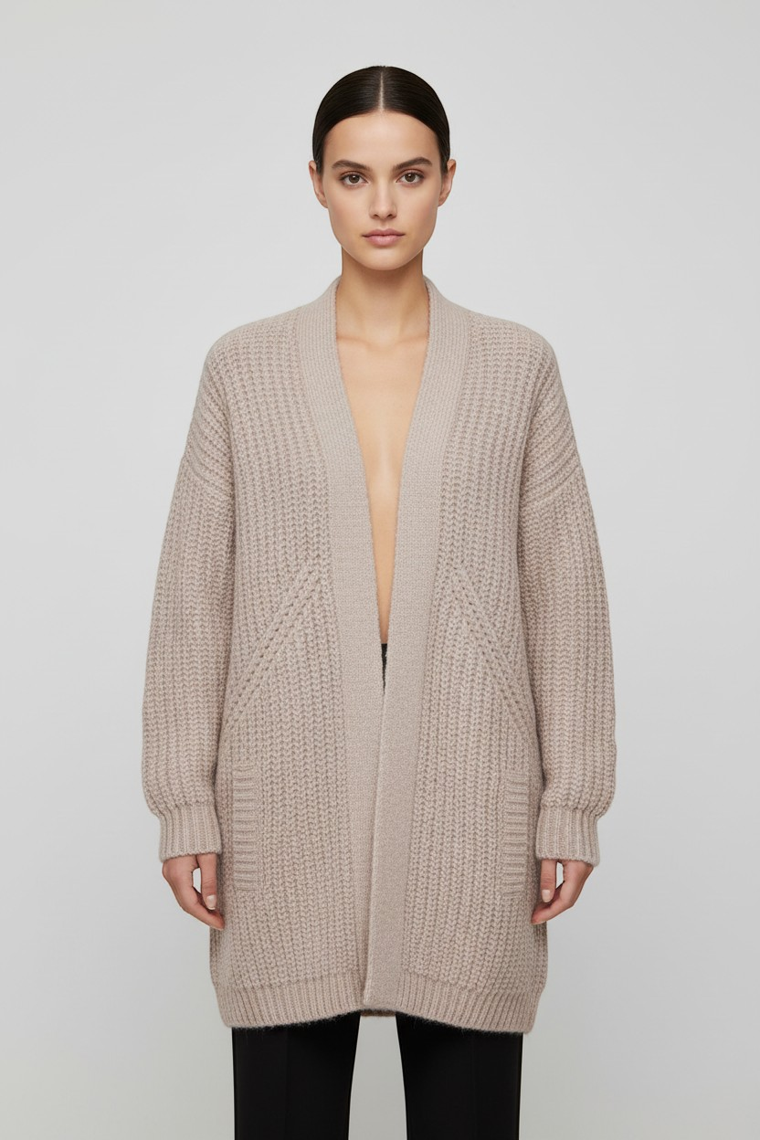 ESPRIT Damen Strickjacke Beige Größe M