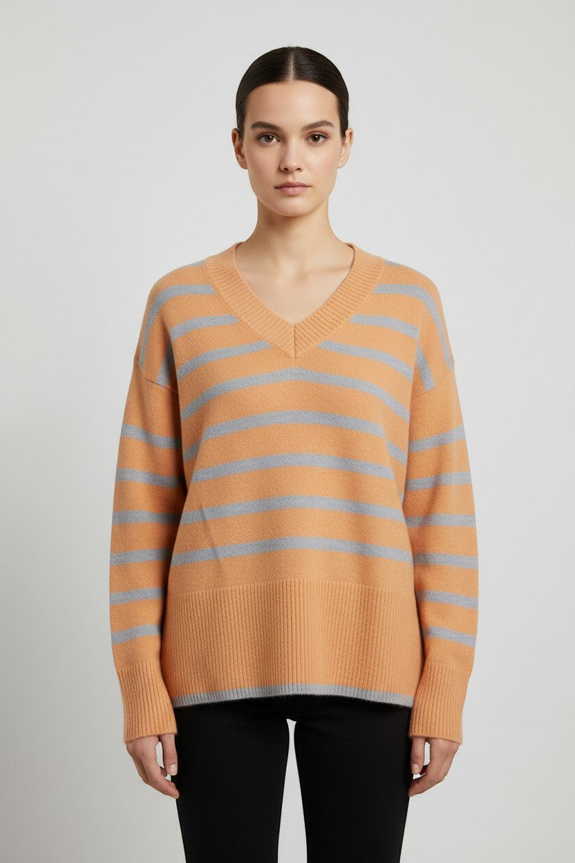 ESPRIT Damen Strickpullover Gelb Grau Größe L