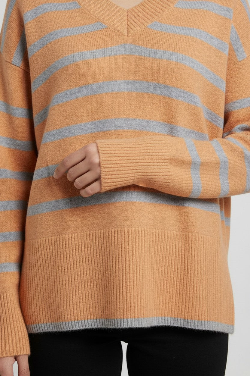ESPRIT Damen Strickpullover Gelb Grau Größe L