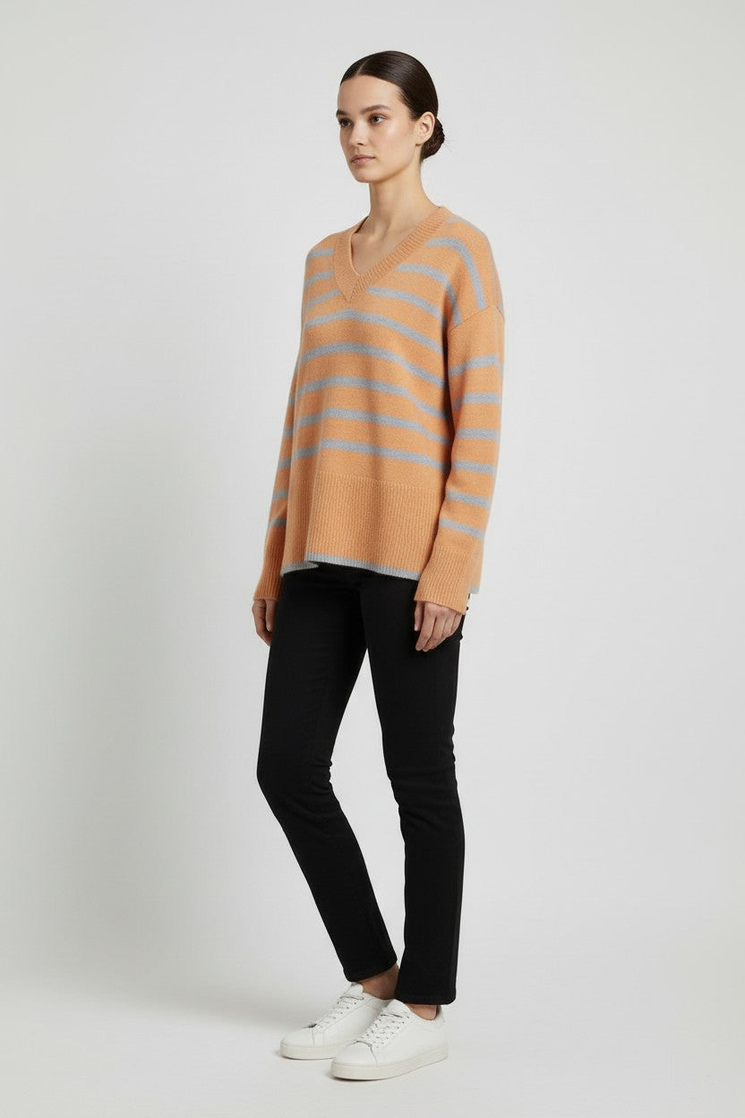 ESPRIT Damen Strickpullover Gelb Grau Größe L