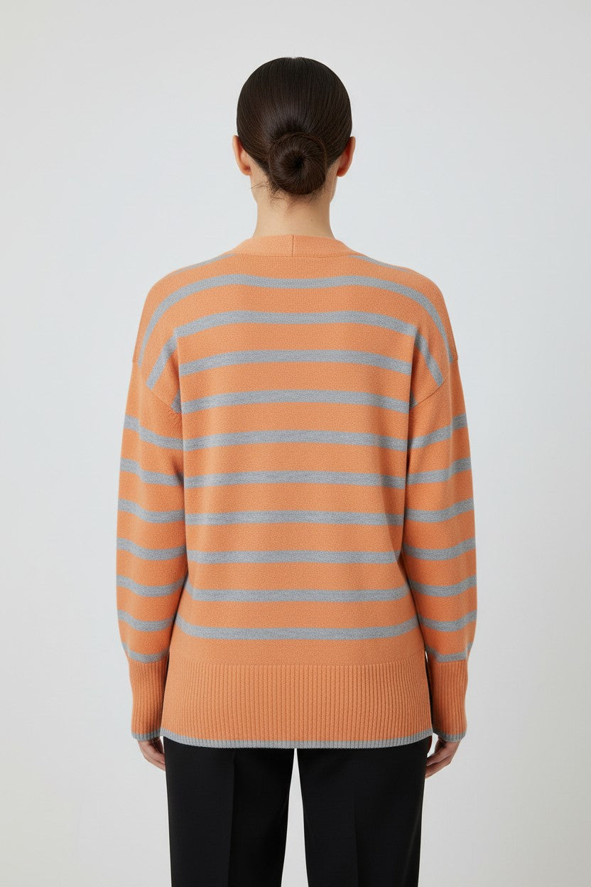 ESPRIT Damen Strickpullover Gelb Grau Größe L