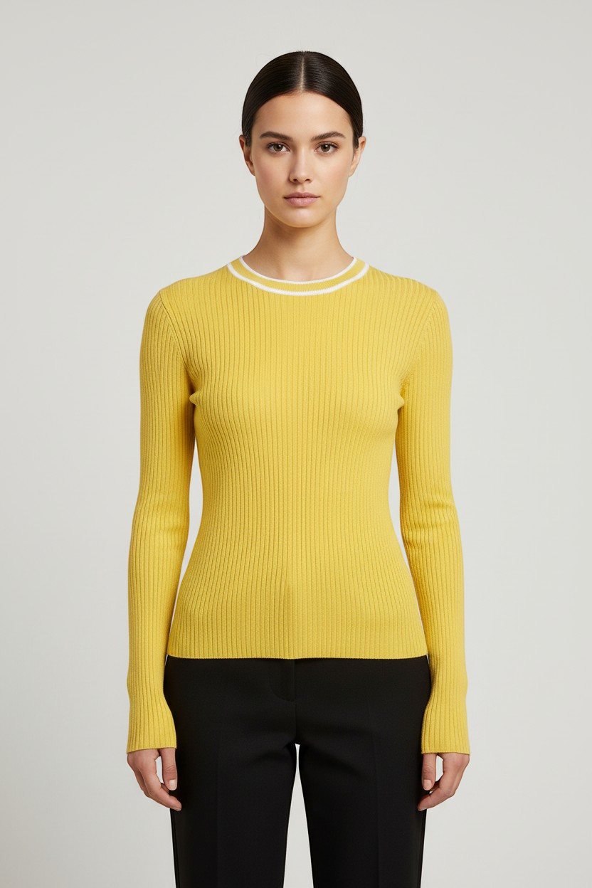 ESPRIT Damen Strickpullover Gelb Größe L