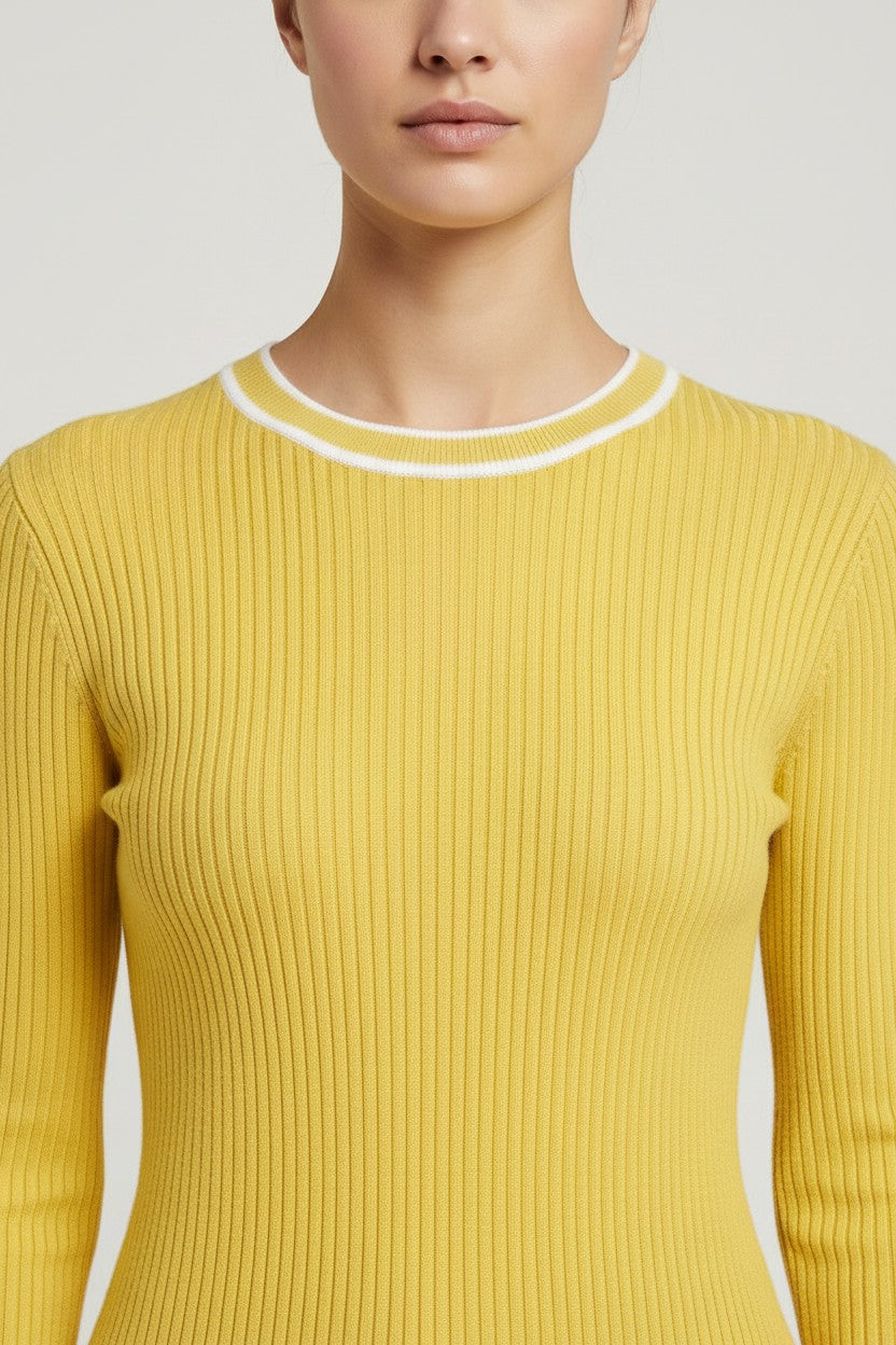 ESPRIT Damen Strickpullover Gelb Größe L