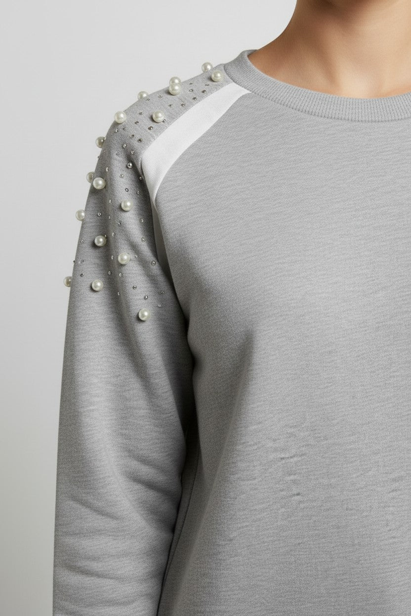Guess Damen Sweatshirt Grau Größe M