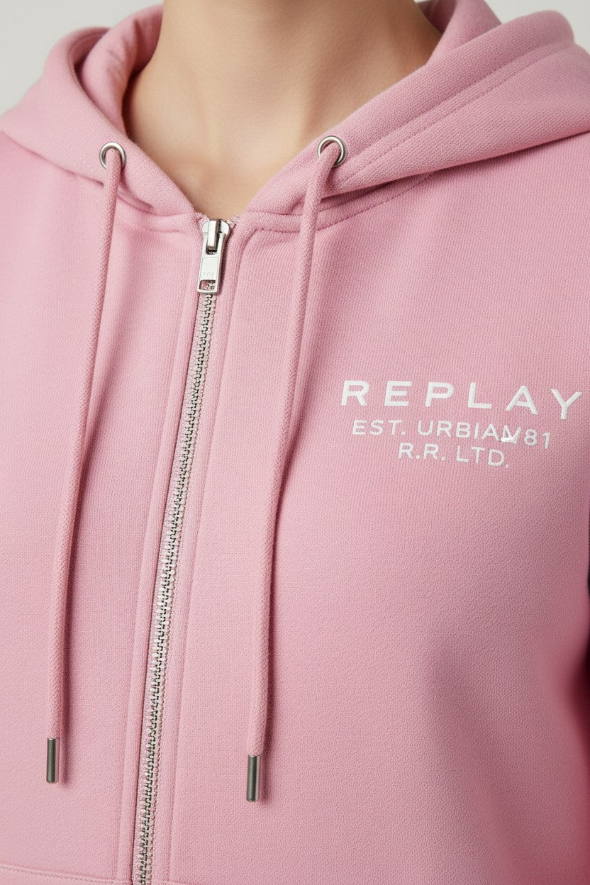 Replay Damen Kapuzenpullover Pink Größe L