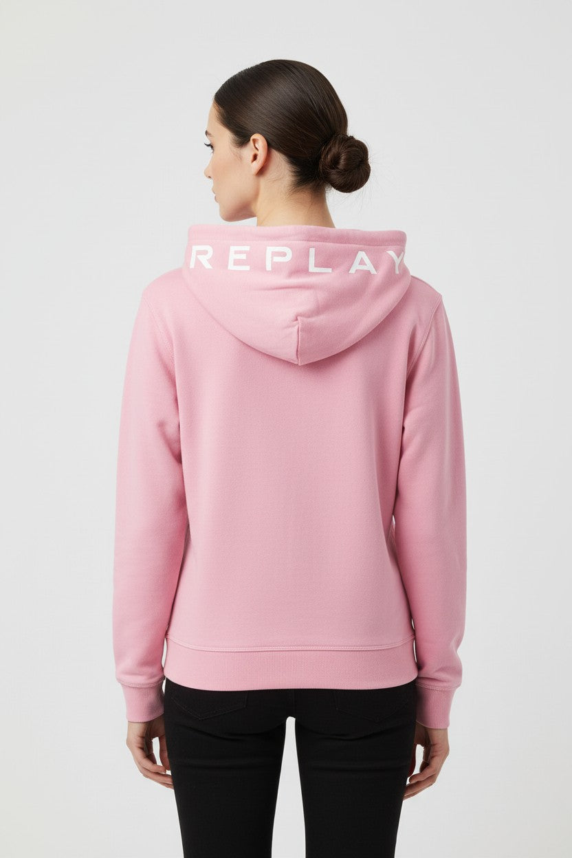 Replay Damen Kapuzenpullover Pink Größe L
