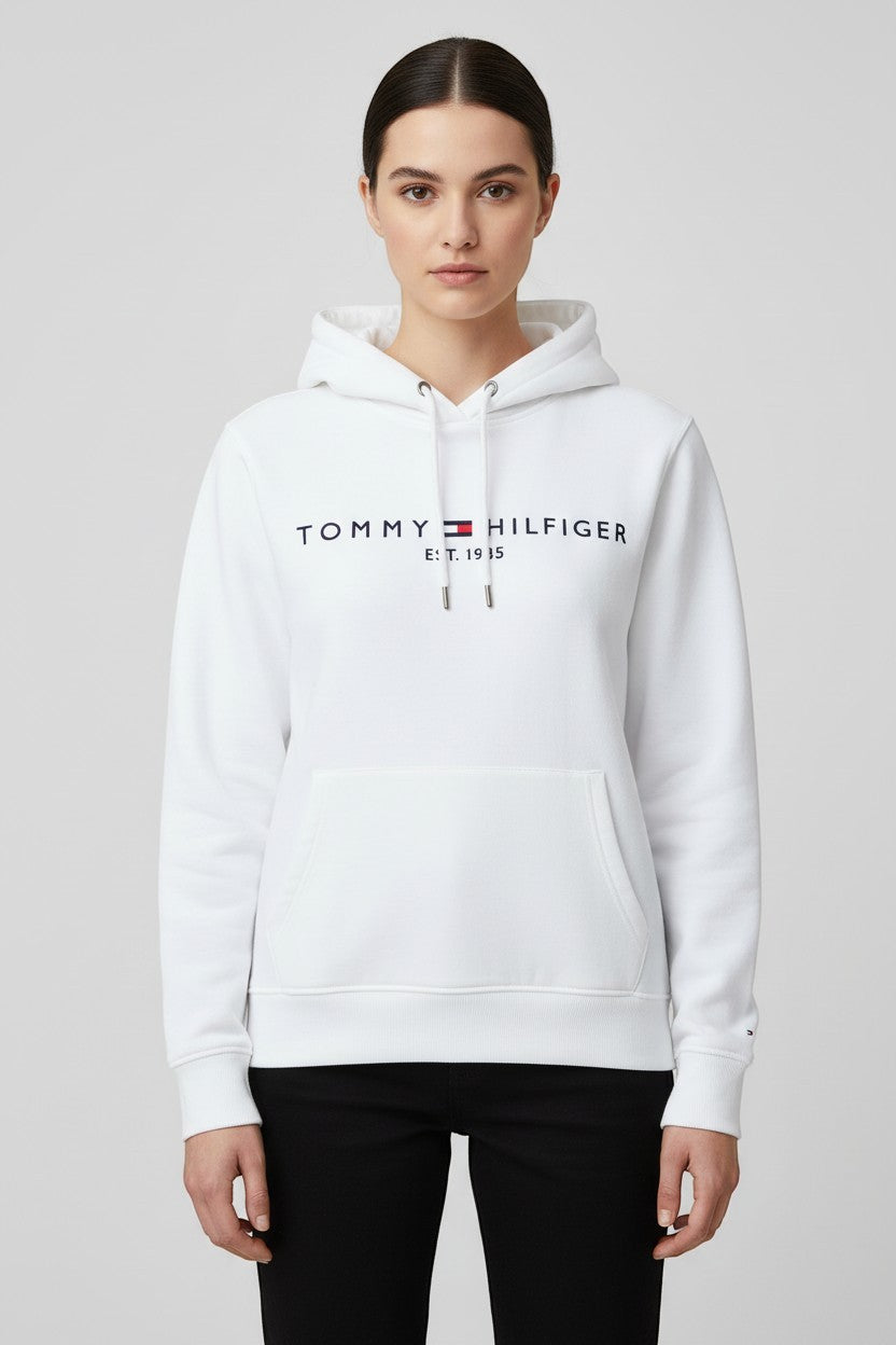 Tommy Hilfiger Damen Kapuzenpullover Weiß Größe M