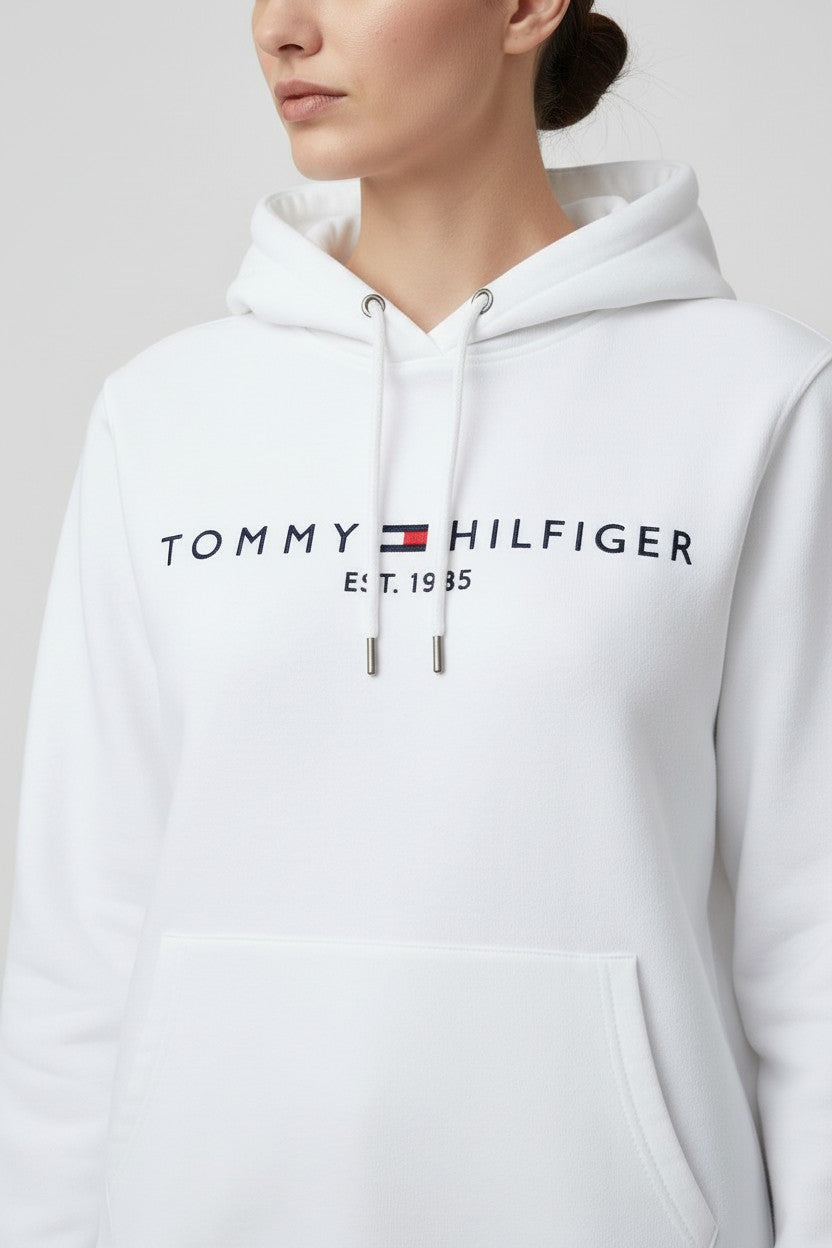 Tommy Hilfiger Damen Kapuzenpullover Weiß Größe M