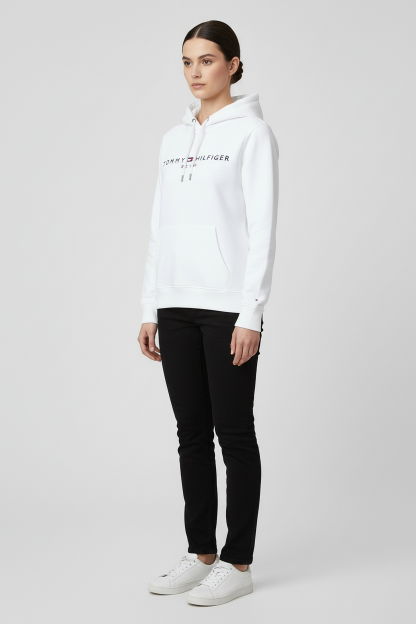 Tommy Hilfiger Damen Kapuzenpullover Weiß Größe M