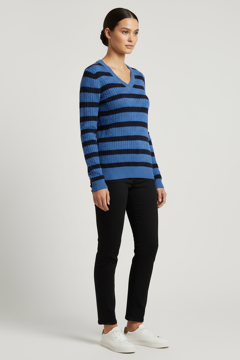 Tommy Hilfiger Damen Pullover Blau Schwarz Größe L