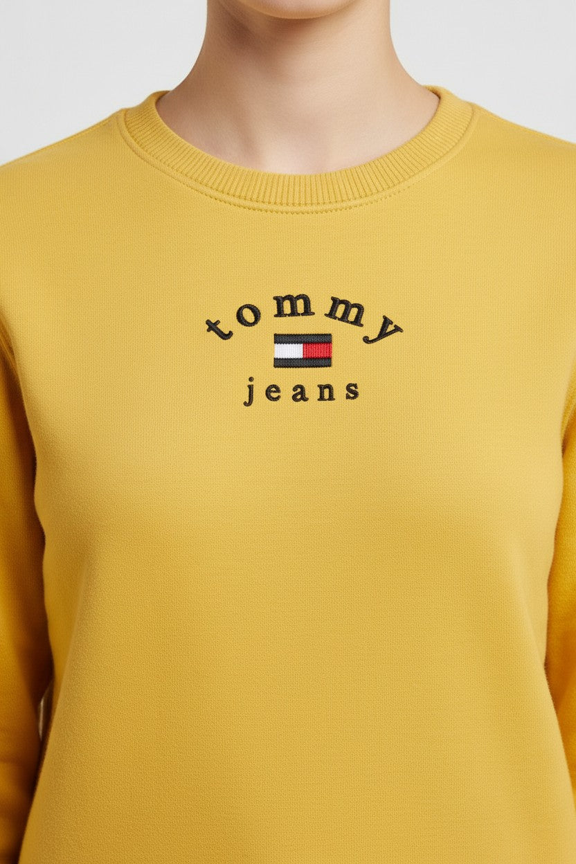 Tommy Hilfiger Damen Sweatshirt Gelb Größe S