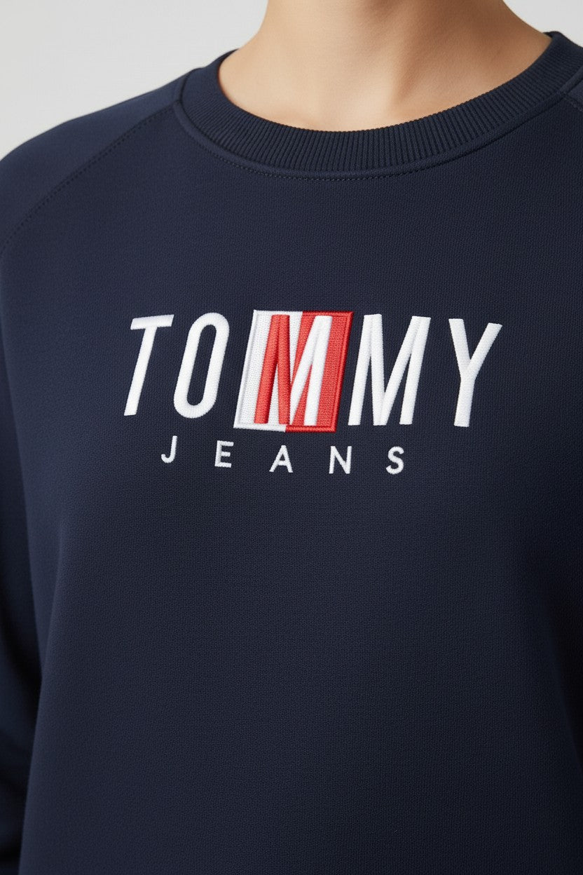 Tommy Hilfiger Jeans Damen Sweatshirt Blau Größe M