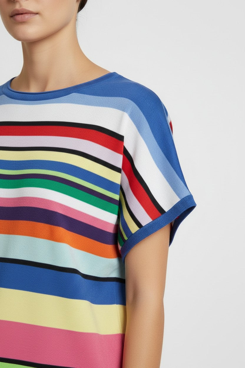 United Colors of Benetton Damen Strickpullover Blau Mehrfarbig Größe M