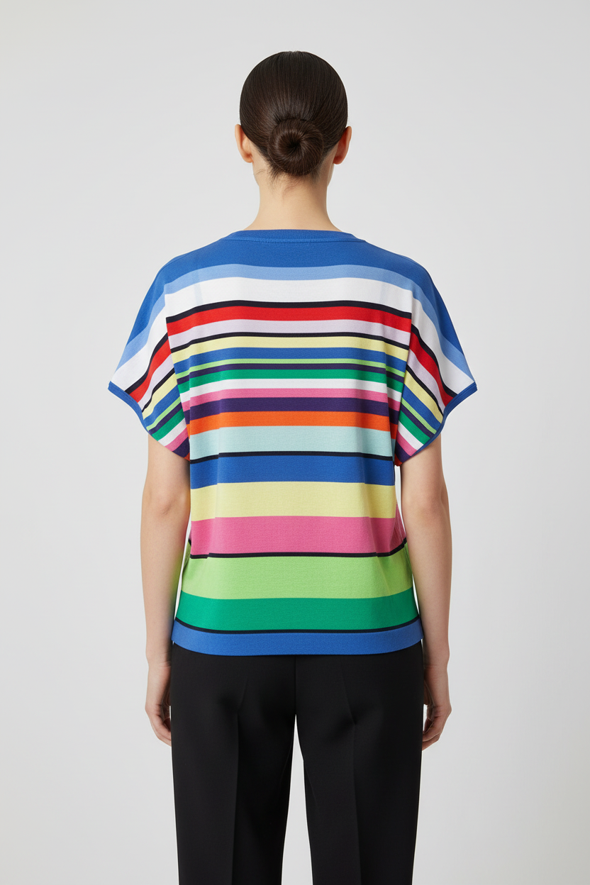 United Colors of Benetton Damen Strickpullover Blau Mehrfarbig Größe M