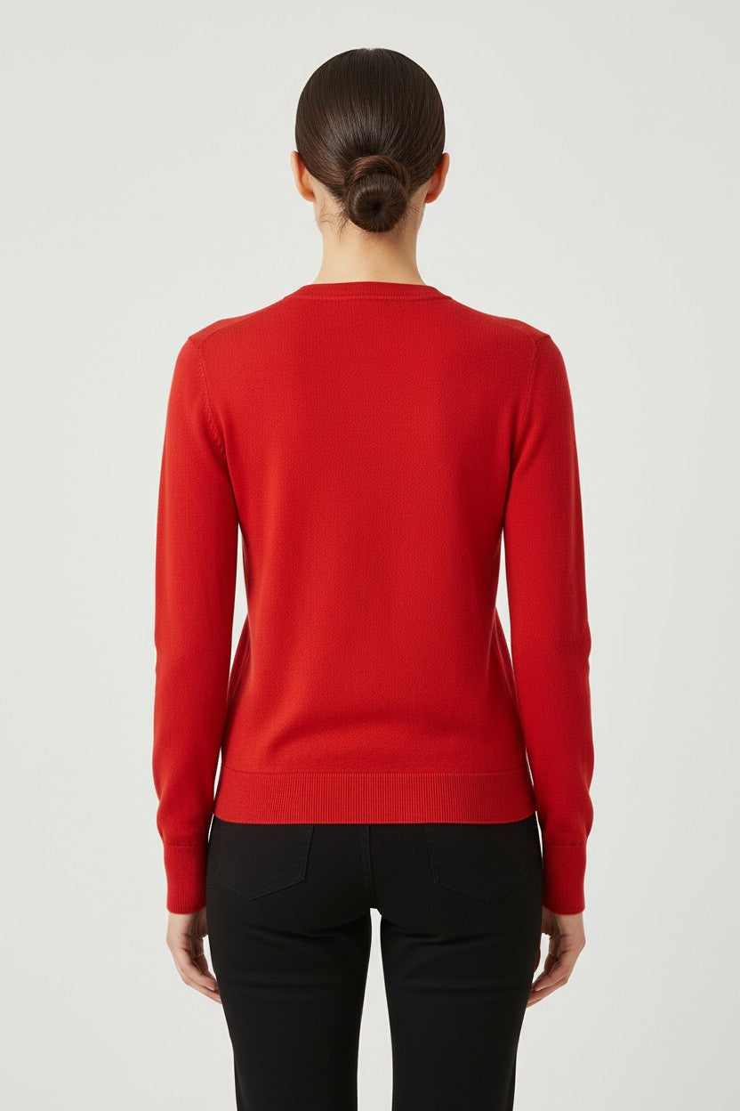 Desigual Damen Strickpullover Rot Mehrfarbig Größe L