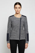 ESPRIT Damen Strickjacke Blau Weiß Größe M