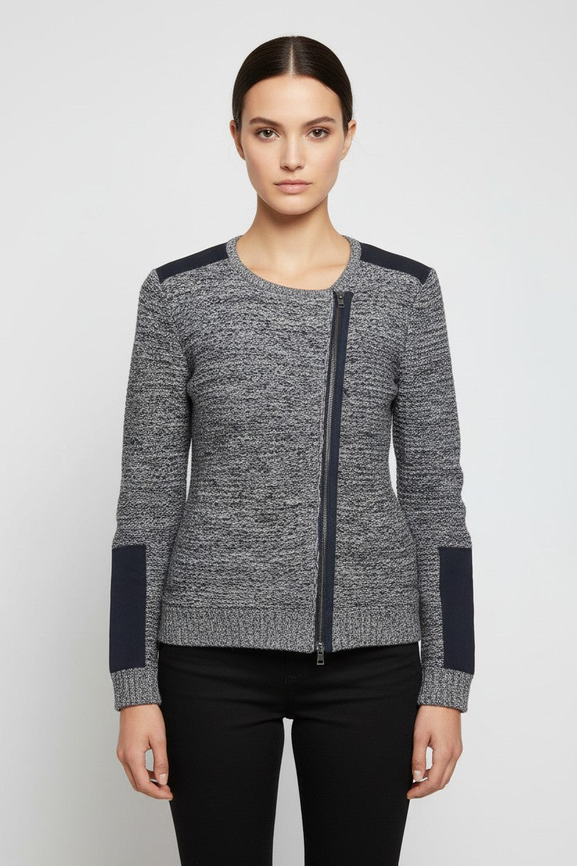 ESPRIT Damen Strickjacke Blau Weiß Größe M