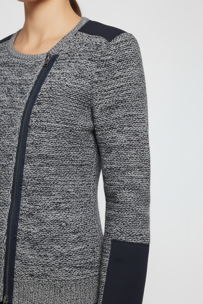ESPRIT Damen Strickjacke Blau Weiß Größe M
