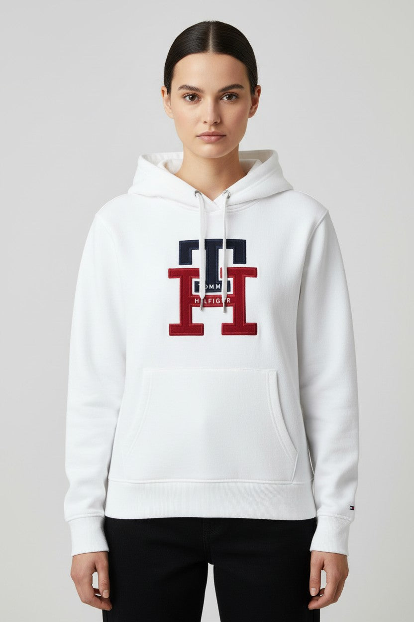 Tommy Hilfiger Damen Kapuzenpullover Weiß Größe S