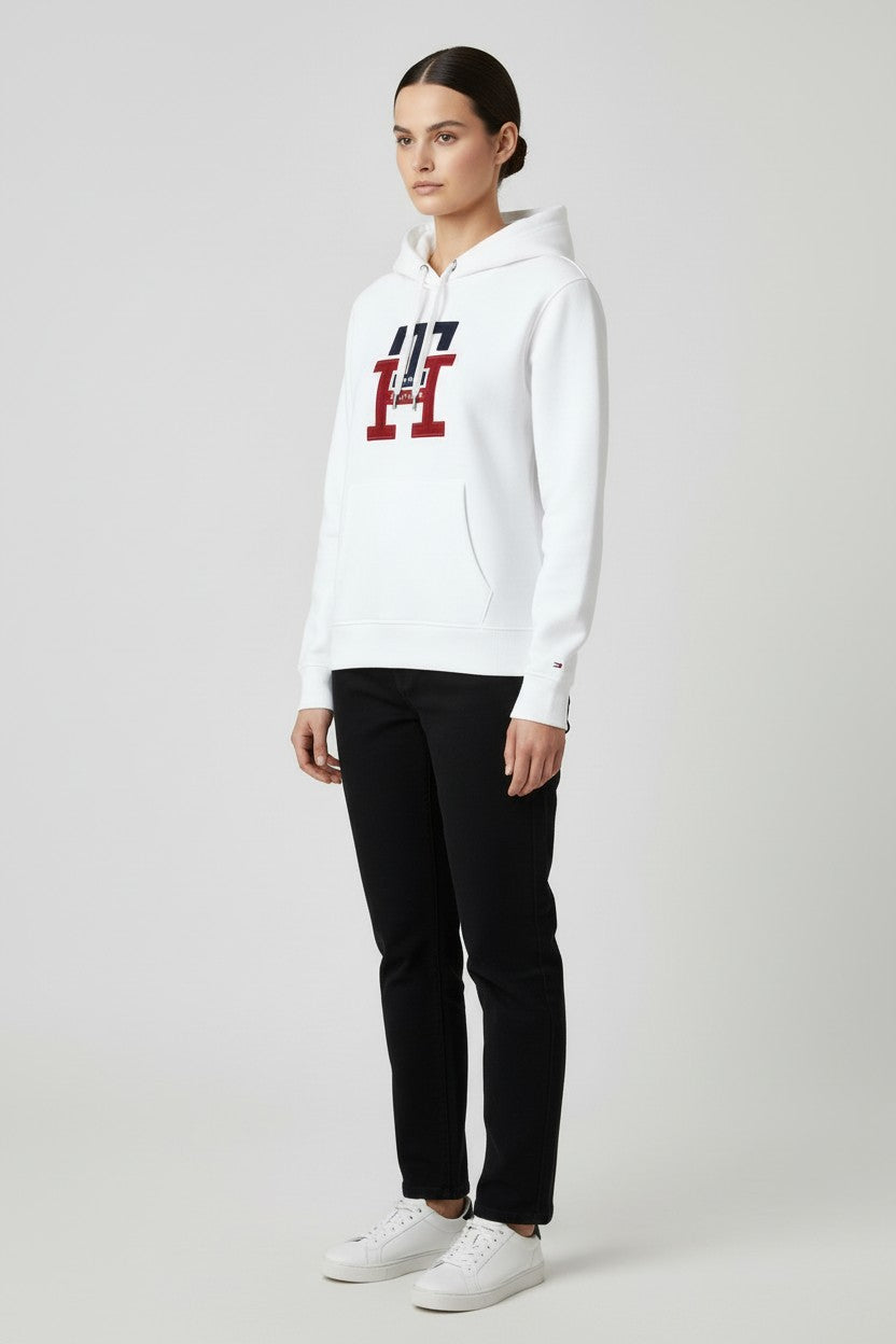 Tommy Hilfiger Damen Kapuzenpullover Weiß Größe S