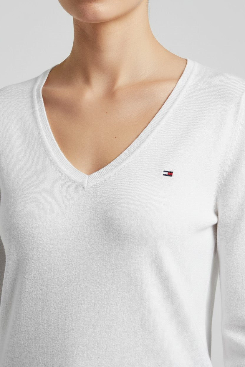 Tommy Hilfiger Damen Pullover Weiß Größe S