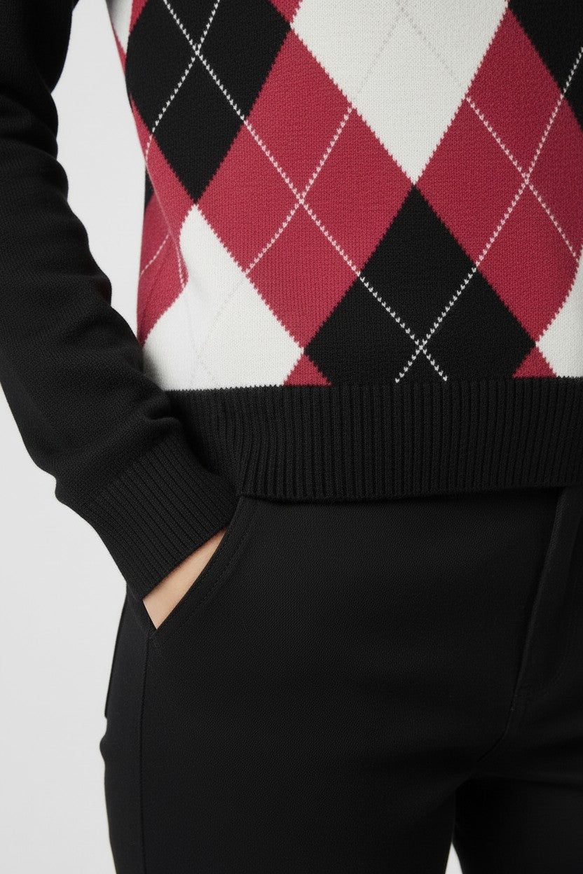 Tommy Hilfiger Damen Strickpullover Blau Pink Weiß Größe M