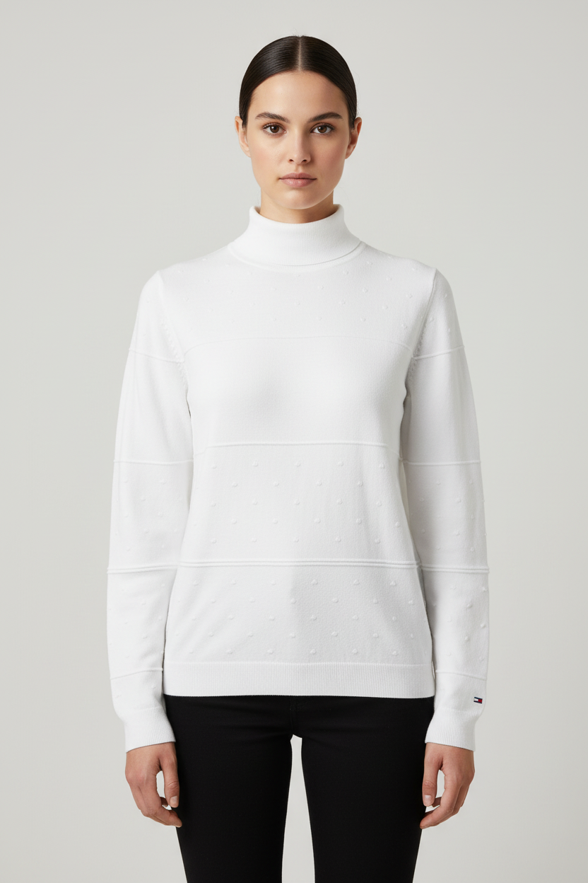 Tommy Hilfiger Damen Strickpullover Weiß Größe M