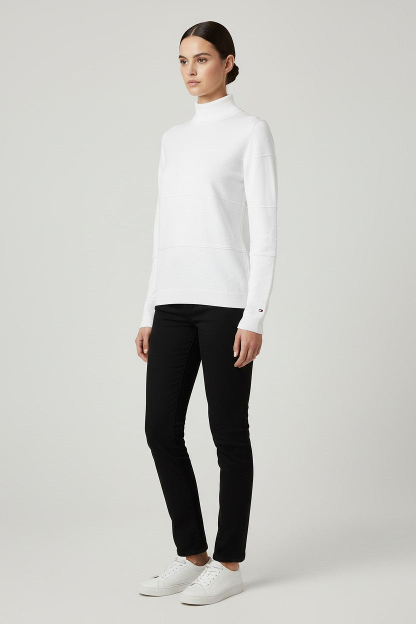 Tommy Hilfiger Damen Strickpullover Weiß Größe M