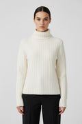 United Colors of Benetton Damen Rollkragenpullover Weiß Größe S