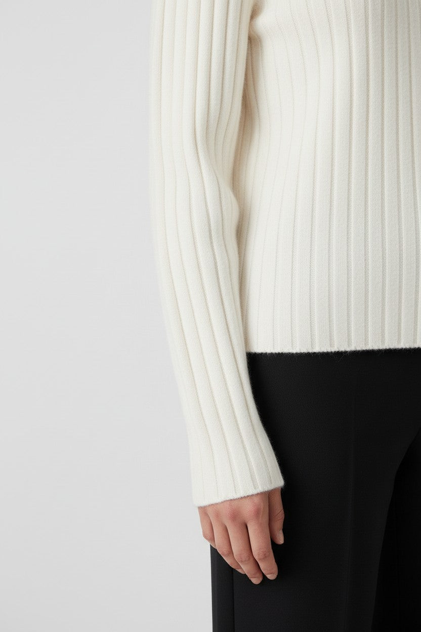 United Colors of Benetton Damen Rollkragenpullover Weiß Größe S