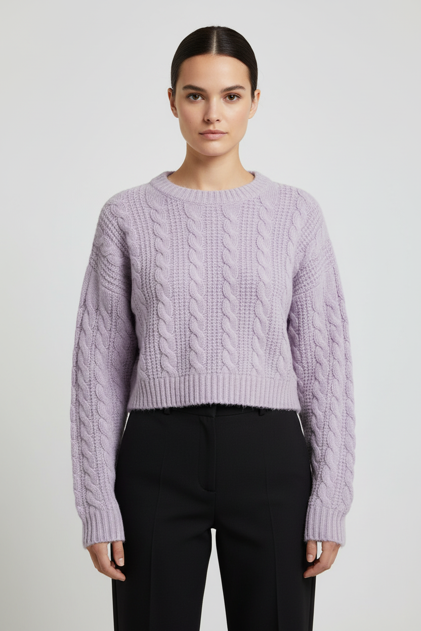 United Colors of Benetton Damen Strickpullover Lila Größe M